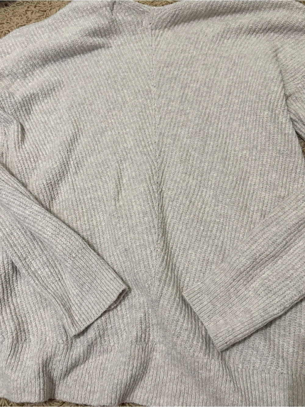 ruby moon Light Gray Ribbed Crewneck Sweater - Picture 3 of 3